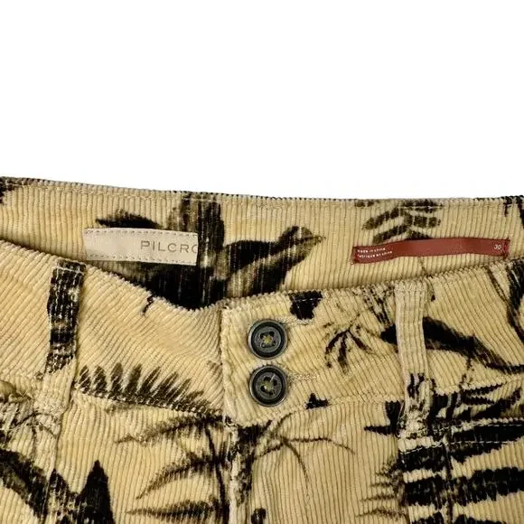 Pilcro Anthropologie Wanderer Mid-Rise Corduroy Pants Beige Floral Women’s 30 - Picture 9 of 16